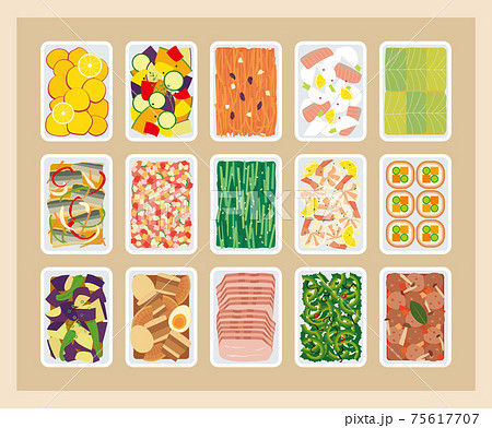 常備菜のイラストセット 常備菜のイラストセット 75617707
