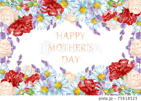 母の日カード 水彩の花束 母の日カード 水彩の花束 75618525