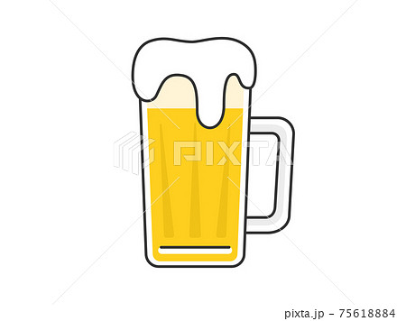 ビールジョッキに入ったビールのイラストのイラスト素材