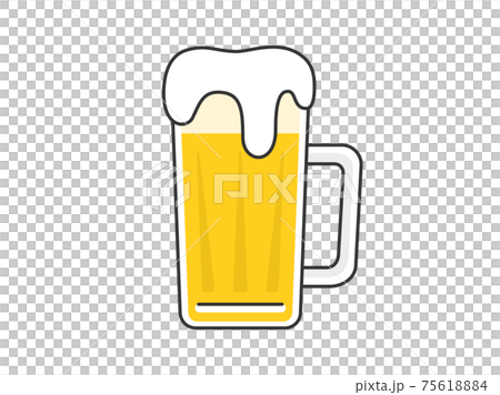 ビールジョッキに入ったビールのイラストのイラスト素材