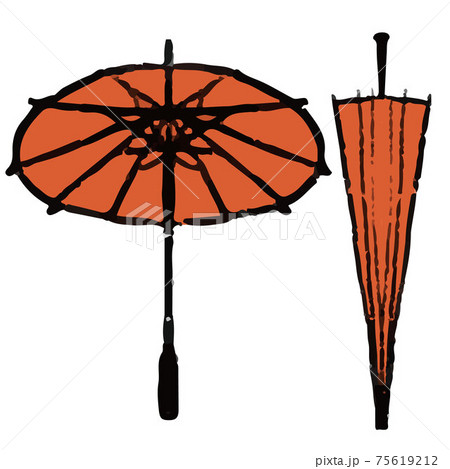 赤い番傘のイラストのイラスト素材 [75619212] - PIXTA