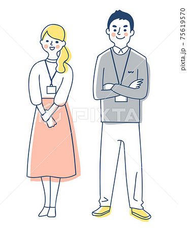 ビジネスパーソン 男女 全身のイラスト素材 75619570 Pixta