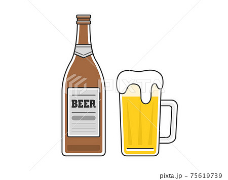 ビールのイラスト ビール瓶 ビアジョッキのイラスト素材