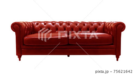 isolate seat leather sofa on white background isolate seat leather sofa on white background 75621642