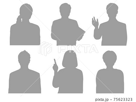 人物シルエットのイラスト素材