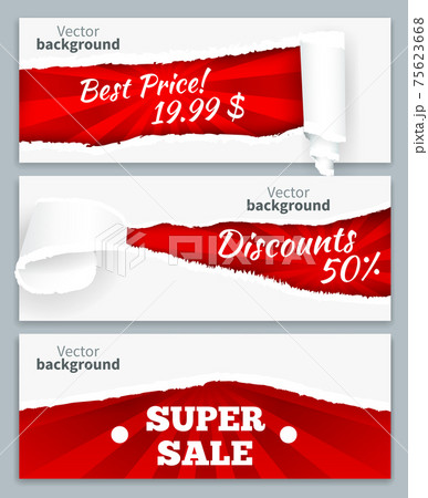 Torn Paper Sale Banners 75623668
