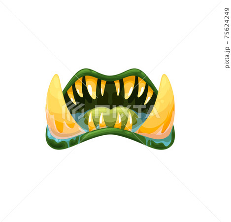 Halloween creature roaring mouth vector icon. Halloween creature roaring mouth vector icon. 75624249