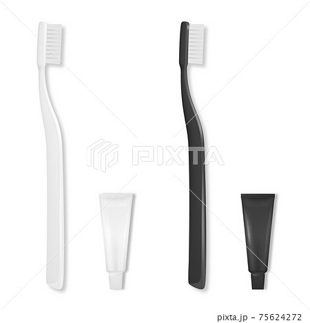 Vector 3d Realistic White and Black Hotel Plastic Blank Toothbrush and Tooth Paste Tube Set Isolated on White. Design Template, Mockup. Dentistry, Healthcare, Hygiene Concept. Tooth Brush, Top View Vector 3d Realistic White and Black Hotel Plastic Blank Toothbrush and Tooth Paste Tube Set Isolated on White. Design Template, Mockup. Dentistry, Healthcare, Hygiene Concept. Tooth Brush, Top View 75624272