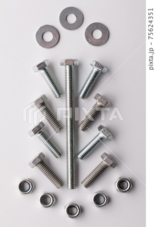Metal bolts, nuts and washers yet unused Metal bolts, nuts and washers yet unused 75624351