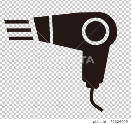 シンプルなドライヤーのアイコン 白黒のイラスト素材