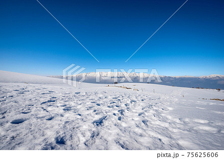 Mountain Range of Monte Baldo and Adamello seen from Lessinia Plateau - Italy Mountain Range of Monte Baldo and Adamello seen from Lessinia Plateau - Italy 75625606
