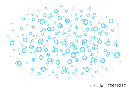 Fizzing  air  blue  bubbles on white  background. 75626237