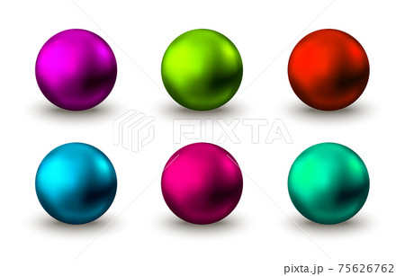 Green, blue, red, pink, purple glossy sphere. 75626762