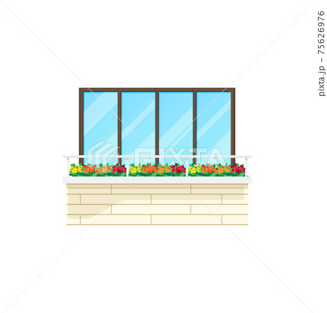 Balcony House Window Building Facade Architectureのイラスト素材