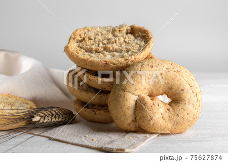 Classical apulian friselle made in Puglia, Salento by wholegrain weat 75627874