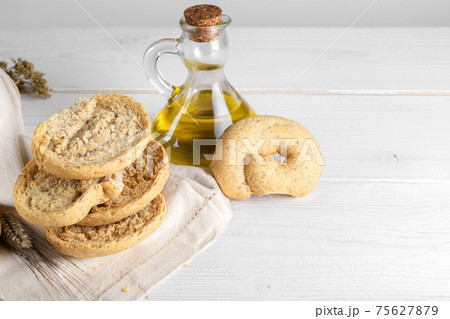 Classical apulian friselle made in Puglia, Salento by wholegrain weat 75627879