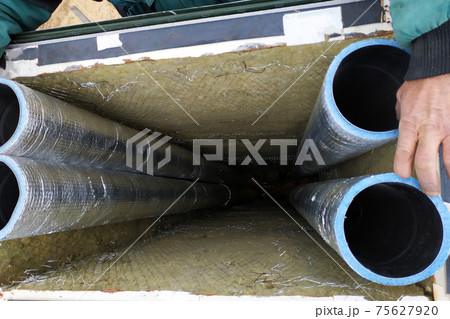Installation of ventilation system in the house, fixing the ventilation pipe in the chimney. Installation of ventilation system in the house, fixing the ventilation pipe in the chimney. 75627920