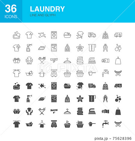 Laundry Line Web Glyph Icons Laundry Line Web Glyph Icons 75628396