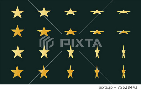 Gold 3d rotating star shape symbols, sign 75628443