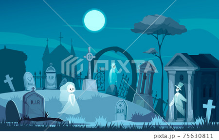 Old Cemetery Illustration 75630811