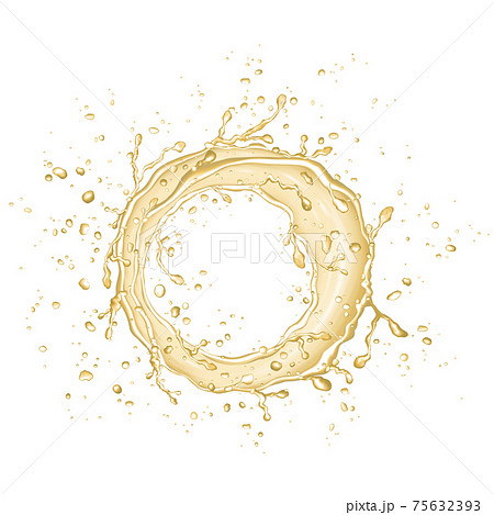 Beer or apple juice splash isolated on white background. 75632393