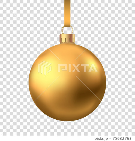 Realistic gold Christmas ball isolated on white background. Realistic gold Christmas ball isolated on white background. 75632763