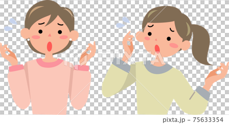 困った表情の若い女性の上半身 困った表情の若い女性の上半身 75633354