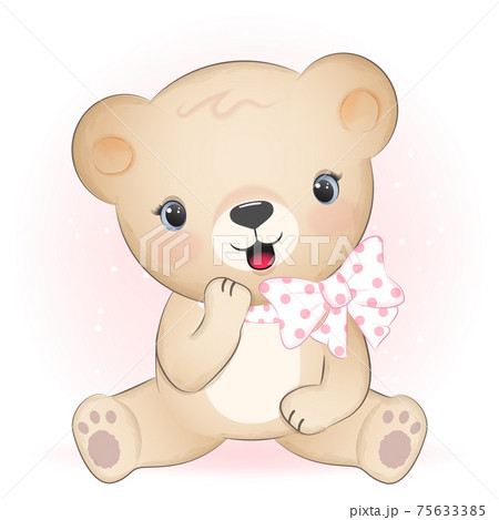 Cute brown bear smiling with happiness 75633385