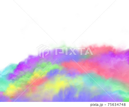 Colorful mixed with a variety of colors smoke like clouds. Cloud of smoke background. Empty copy space 75634748