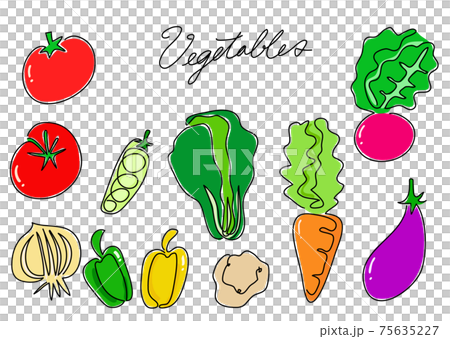 一鍵書寫蔬菜02（彩色）西紅柿，蘿蔔，胡蘿蔔等。 75635227