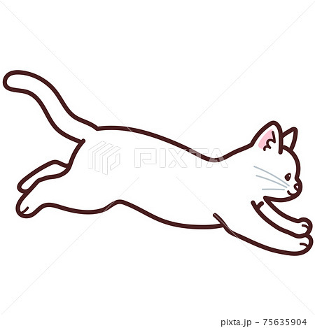 Illustration Of A Simple And Cute White Cat Stock Illustration