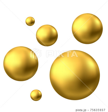 Gold sphere or oil bubble isolated on white background. Gold sphere or oil bubble isolated on white background. 75635937