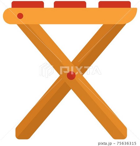 Wooden stool vector isolated on white background 75636315