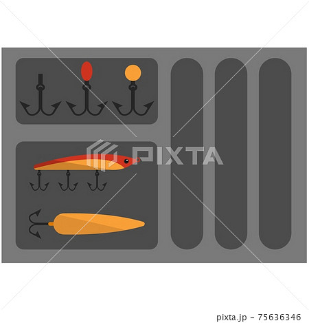 Bait vector fish lure with hook isolated on white Bait vector fish lure with hook isolated on white 75636346