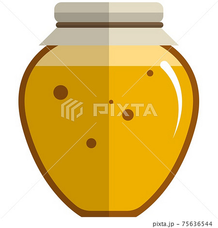 Honey jar vector glass pot illustration isolated on white Honey jar vector glass pot illustration isolated on white 75636544