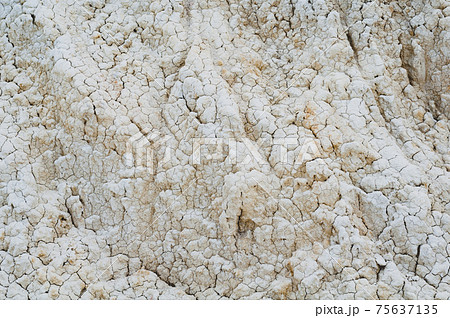 Close-up white clay texture, background from light soil surface, material outdoors 75637135