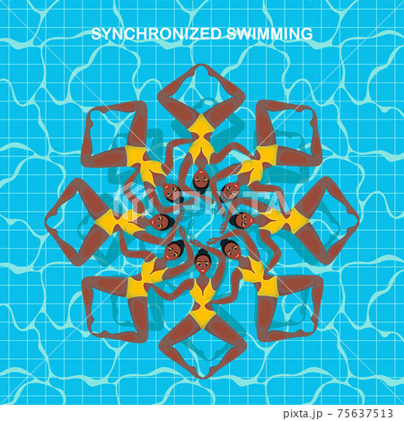 Synchronized swim. Vector Synchronized swim. Vector 75637513