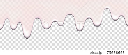 Dripping pink creamy liquid, donut, yogurt with jam, ice cream. 75638663