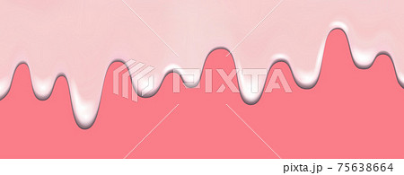 Dripping pink creamy liquid, donut, yogurt with jam, ice cream. 75638664