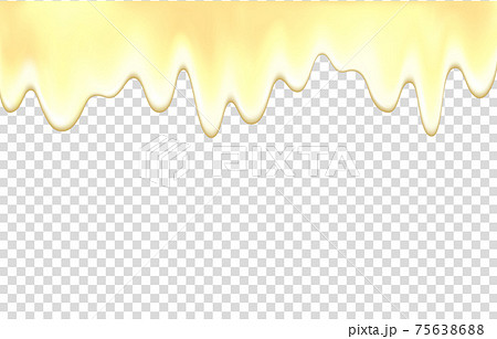 Flowing honey or yellow fruit jam on white milk cream. Flowing honey or yellow fruit jam on white milk cream. 75638688