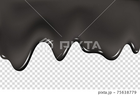 Dripping black paint, ink or oil. 75638779