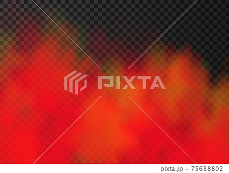 Red smoke and fire isolated on transparent background. 75638802