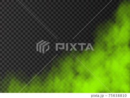 Green smoke  or fog isolated on transparent background. 75638810
