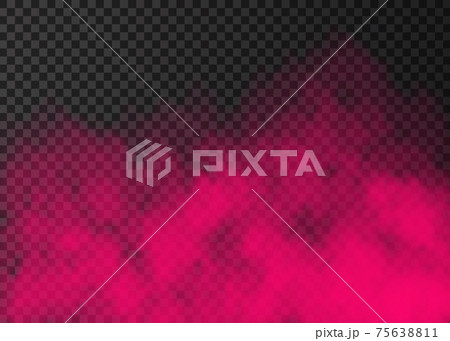 Pink smoke  or fog isolated on transparent background. 75638811