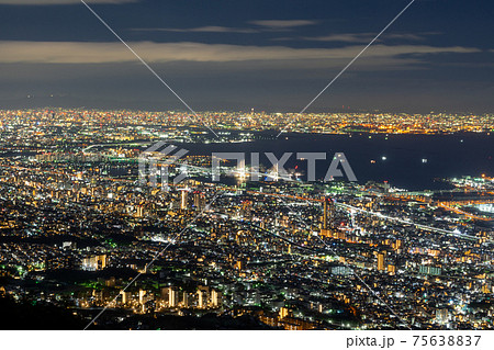 日本三大夜景 摩耶山掬星台からの1000万ドルの夜景 75638837