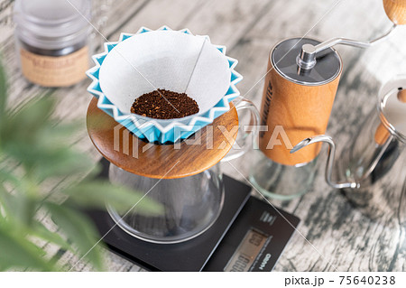 珈琲　ペーパードリップ　オリガミドリッパー　ターコイズ　抽出前 75640238