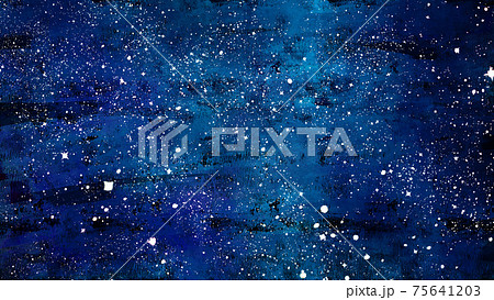 手描きの夜空と星 75641203