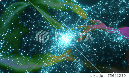 抽象画パーティクル　テクノロジーイメージ素材 75641230