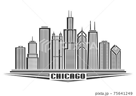 Vector illustration of Chicagoのイラスト素材 [75641249] - PIXTA