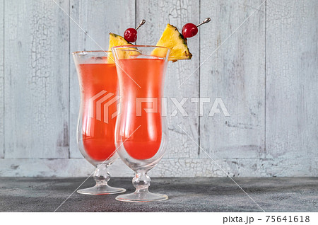 Two glasses of Singapore Sling Two glasses of Singapore Sling 75641618